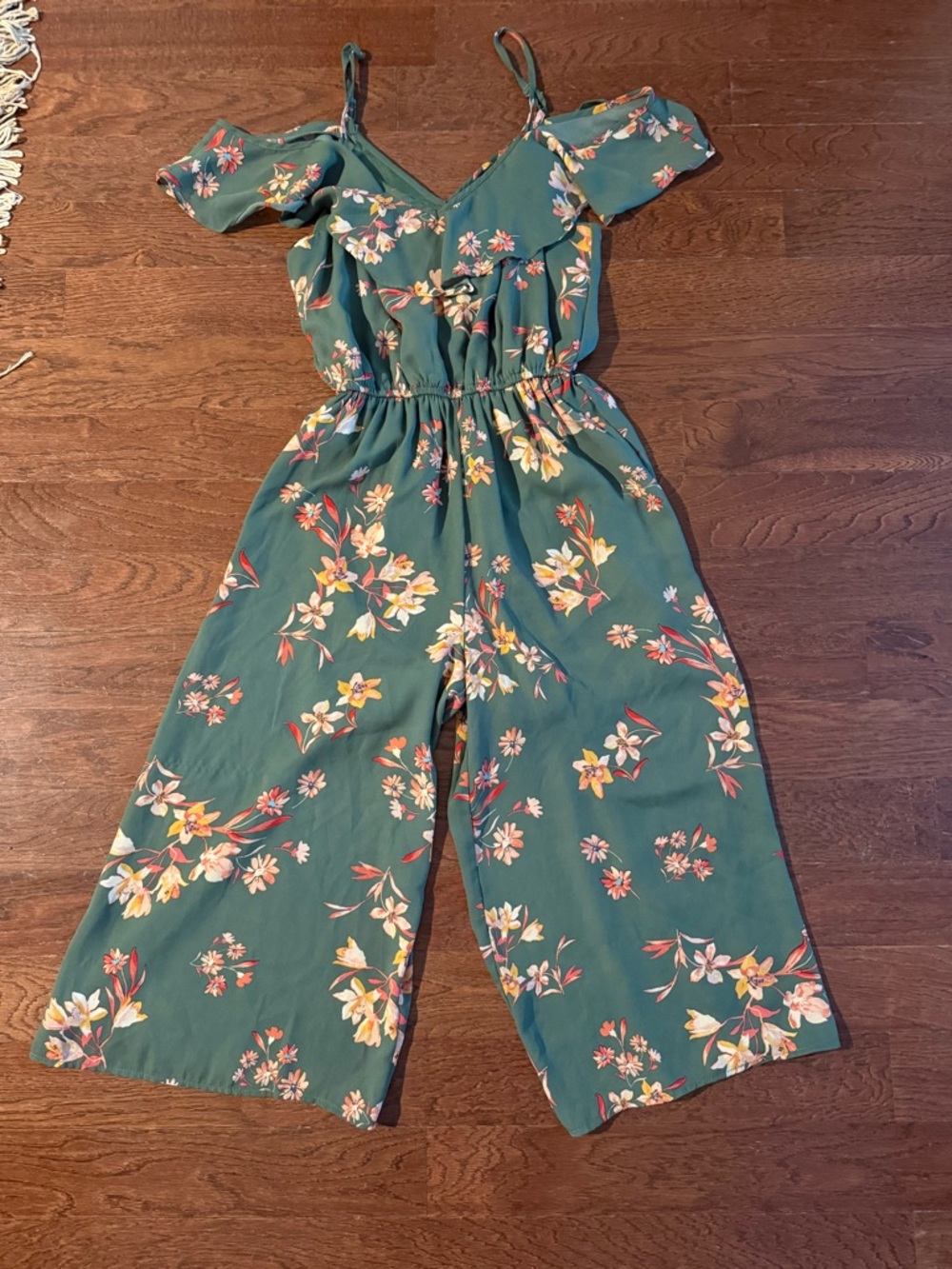 As U Wish Emerald Green Floral Romper